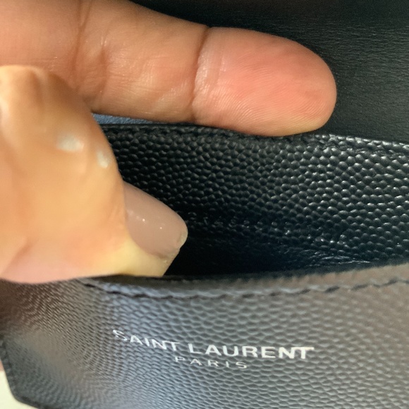 SAINT LAURENT embossed leather ,small wallet/ cardholder . - Picture 7 of 10